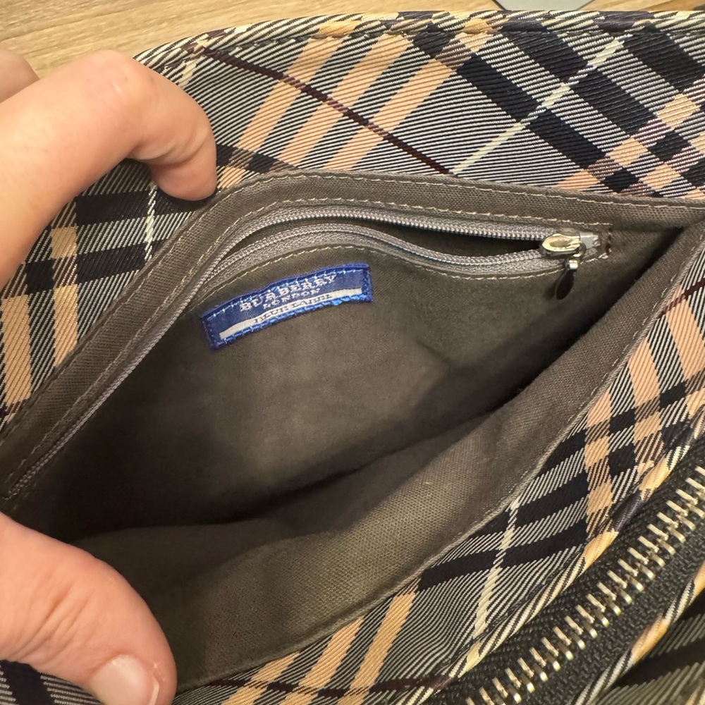Burberry Blue Label Nova Check Nylon & Leather Shoulder Tote (Diagonal Plaid) - Picture 2 of 16